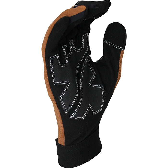 Mănuși de Lucru JUBA Mecanix Tactil Piele Sintetică Maro Spandex