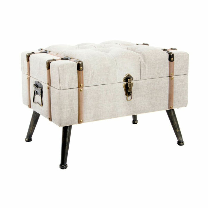 Banchetă DKD Home Decor   Negru Bej Lemn Lemn MDF 62 x 42 x 43 cm