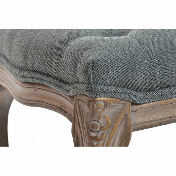 Banchetă DKD Home Decor   Gri Natural Lemn Poliester Gri închis (112 x 36 x 48 cm)