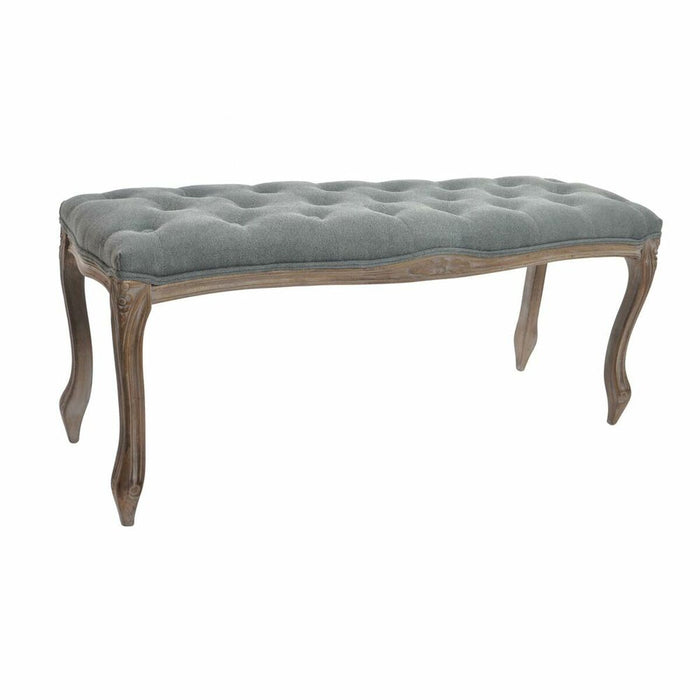 Banchetă DKD Home Decor   Gri Natural Lemn Poliester Gri închis (112 x 36 x 48 cm)