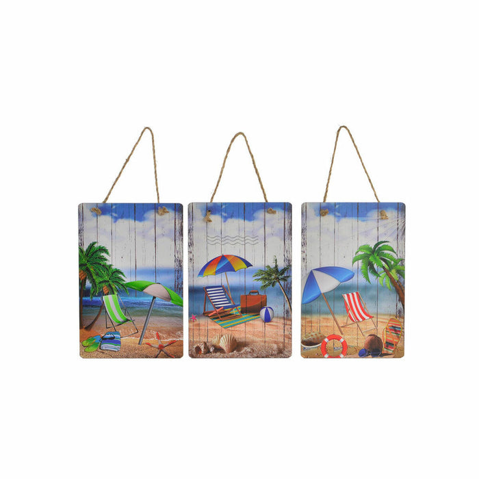 Decorațiune de Perete DKD Home Decor Plajă Mediterană 20 x 1,6 x 30 cm (3 Piese)