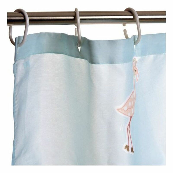 Perdea de duș DKD Home Decor Albastru