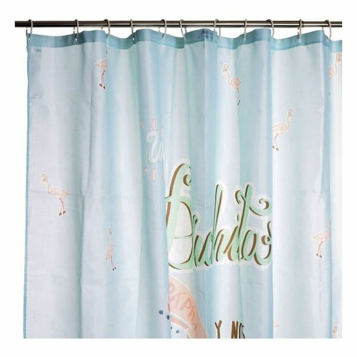 Perdea de duș DKD Home Decor Albastru