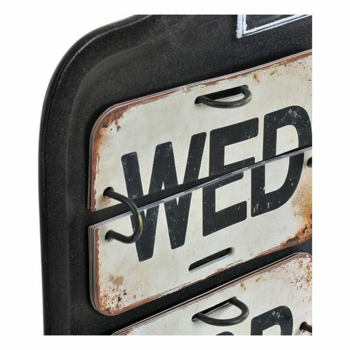 Calendar DKD Home Decor Metal 42 x 3,5 x 27 cm Negru Alb
