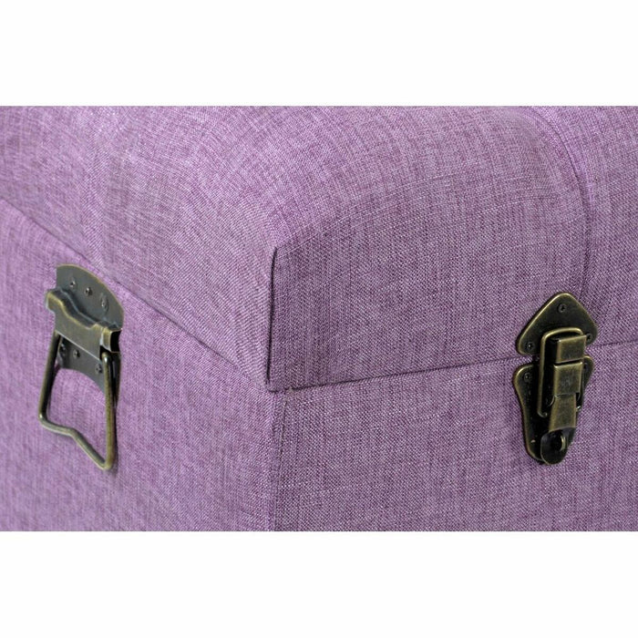 Banchetă DKD Home Decor   Metal Poliester Fucsia Lemn MDF (81 x 42 x 52 cm)