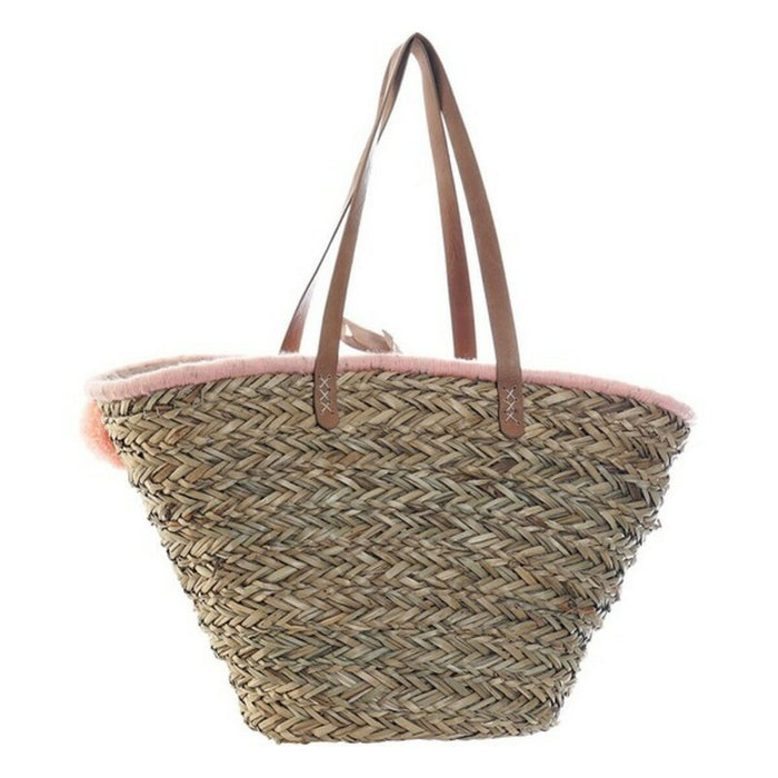 Geantă DKD Home Decor Roz Coral Pompoane
