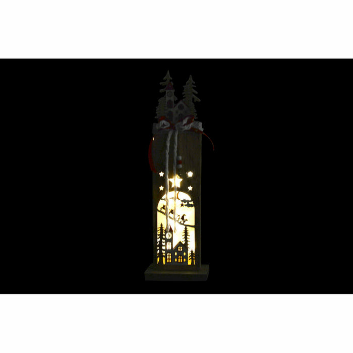 Ornament de Crăciun DKD Home Decor Roșu Lemn Casă 11 x 6 x 38 cm (1 Unități)
