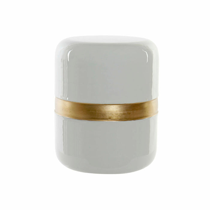 Taburet DKD Home Decor Aluminiu Auriu* Albastru celest (29 x 29 x 26 cm)