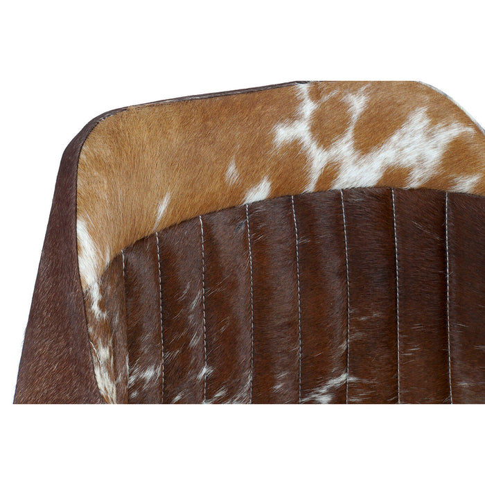 Scaun de Sufragerie DKD Home Decor 8424001623532 Alb Maro Negru Multicolor Piele Metal 61 x 53 x 81,5 cm