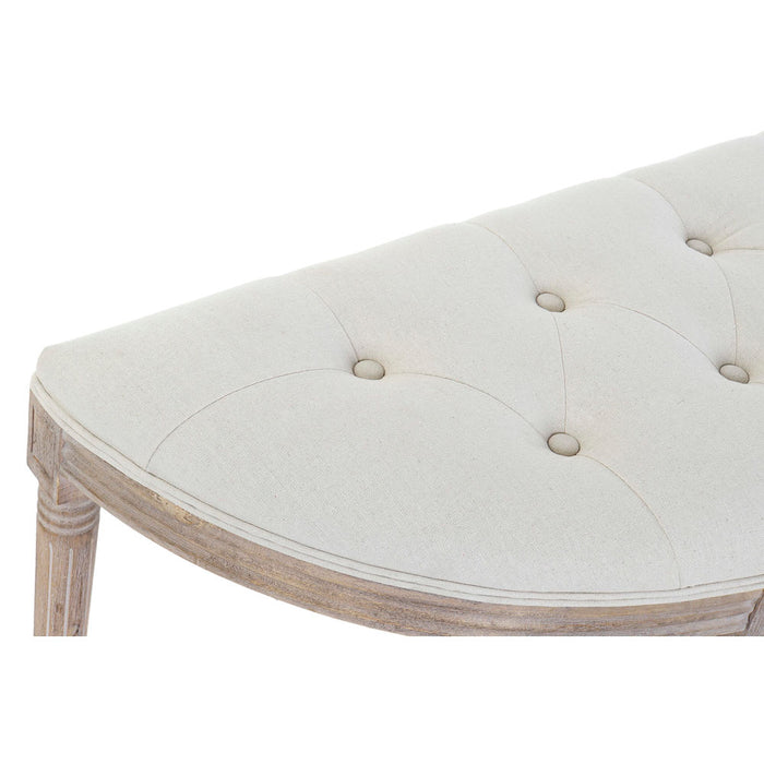 Banchetă DKD Home Decor Bej Natural Lemn de cauciuc Plastic 125 x 43 x 48 cm