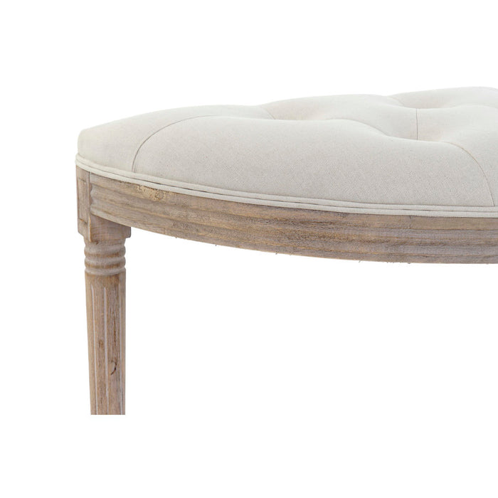 Banchetă DKD Home Decor Bej Natural Lemn de cauciuc Plastic 125 x 43 x 48 cm