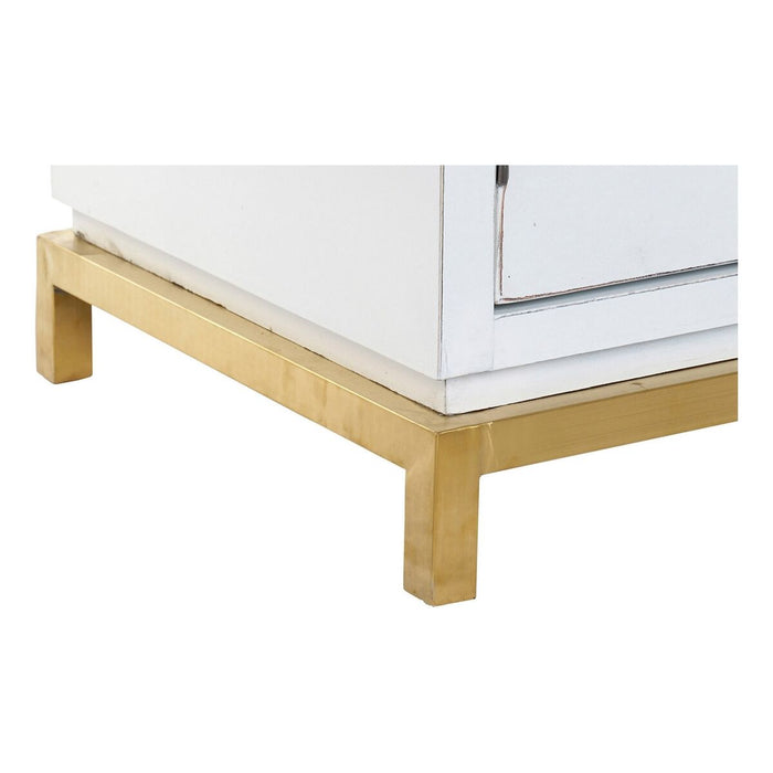 Servantă DKD Home Decor Kamakura Alb Auriu* Metal Plop 150 x 50 x 80 cm (150 x 50 x 80 cm)