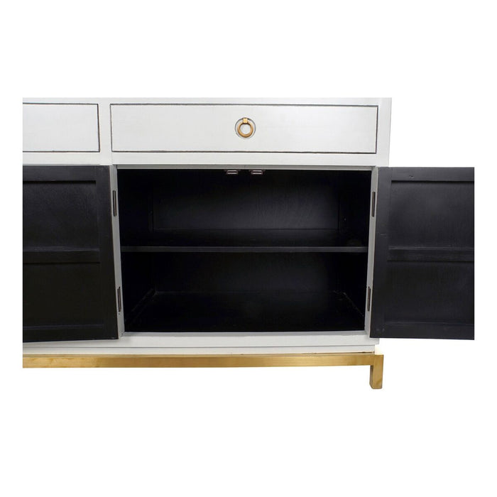 Servantă DKD Home Decor Kamakura Alb Auriu* Metal Plop 150 x 50 x 80 cm (150 x 50 x 80 cm)