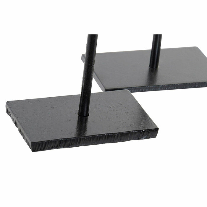 Suport de Lumânări DKD Home Decor Albastru Roz Metal Geam 12 x 12 x 24 cm (2 Unități)