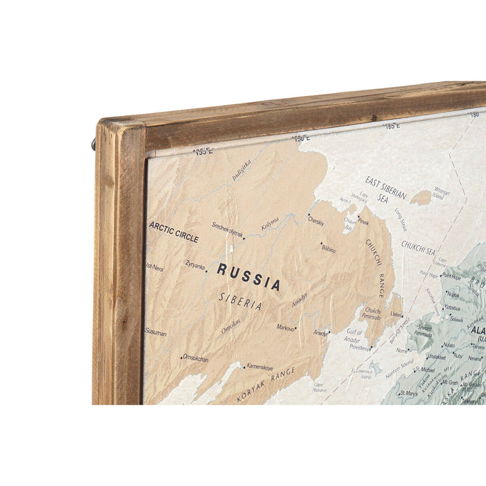 Set de 4 tablouri DKD Home Decor Harta Lumii Vintage Loft 200 x 3,5 x 120 cm