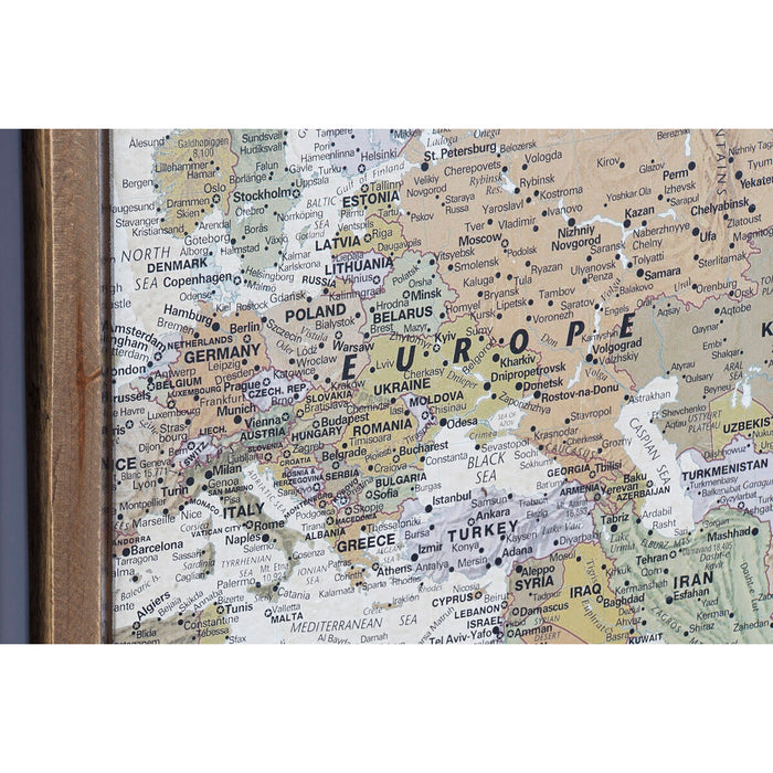 Set de 4 tablouri DKD Home Decor Harta Lumii Vintage Loft 200 x 3,5 x 120 cm