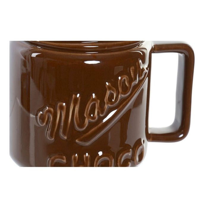 Aparat Fondue de Ciocolată DKD Home Decor 8424001655052 Maro Oțel inoxidabil Porțelan Oțel