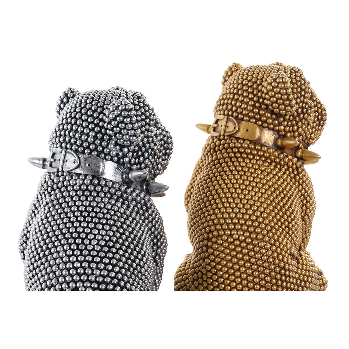 Figură Decorativă DKD Home Decor Auriu* Argintiu Câine Loft 20,5 x 14,5 x 22 cm (2 Unități)