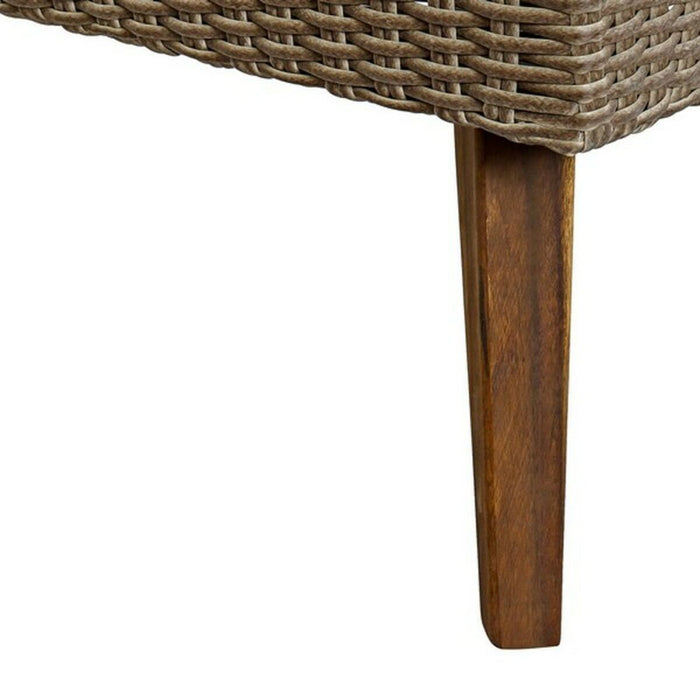 Set masă cu Trei scaune DKD Home Decor MB-166666 137 x 66 x 70,5 cm Geam Lemn ratan sintetic Oțel (4 pcs)