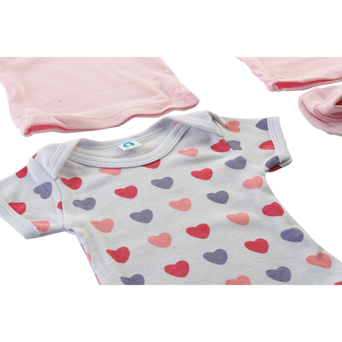 Set de lenjerie/haine DKD Home Decor Alb Roz (2 Unități) Bumbac 0-6 Luni