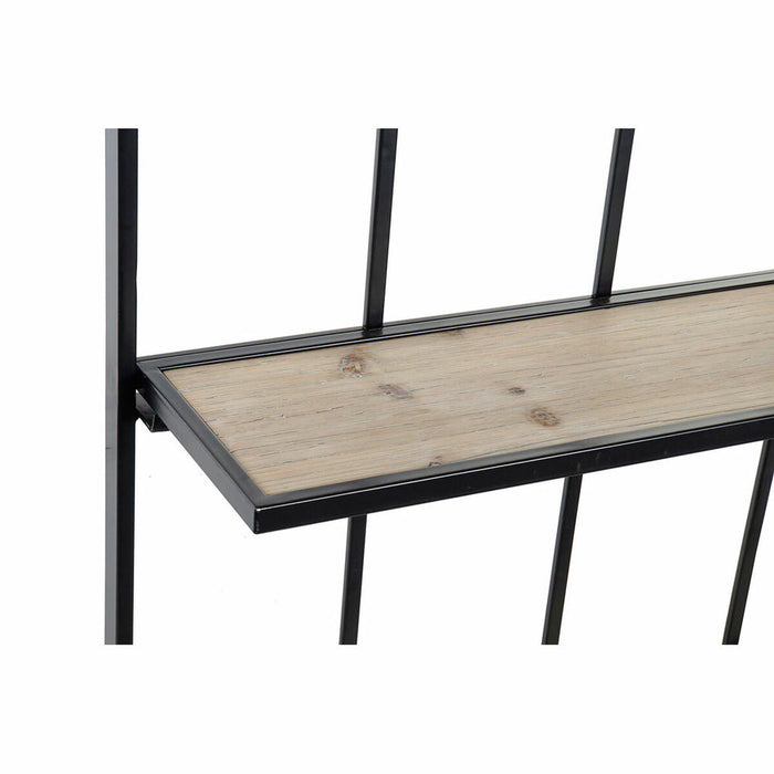 Raft DKD Home Decor Perete Negru Natural Metal Pin 60 x 15 x 110 cm
