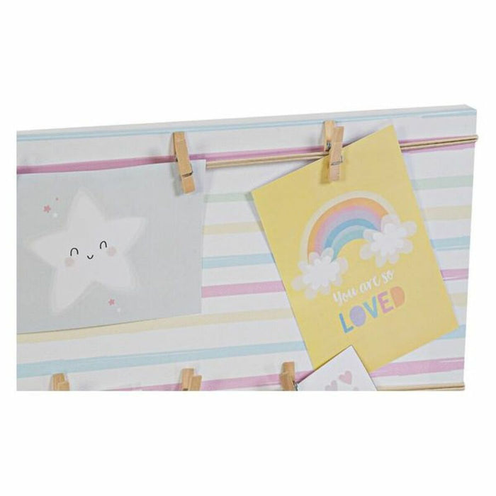 Suport pentru Poze DKD Home Decor Sunshine Multicolor Pânză Bebeluș 50 x 2 x 50 cm
