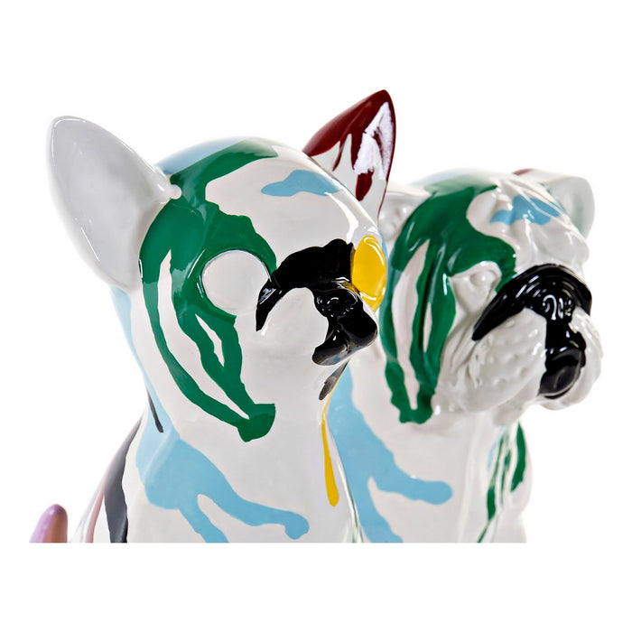 Figură Decorativă DKD Home Decor Multicolor Câine Lăcuit 20 x 12,5 x 17,5 cm (2 Unități)