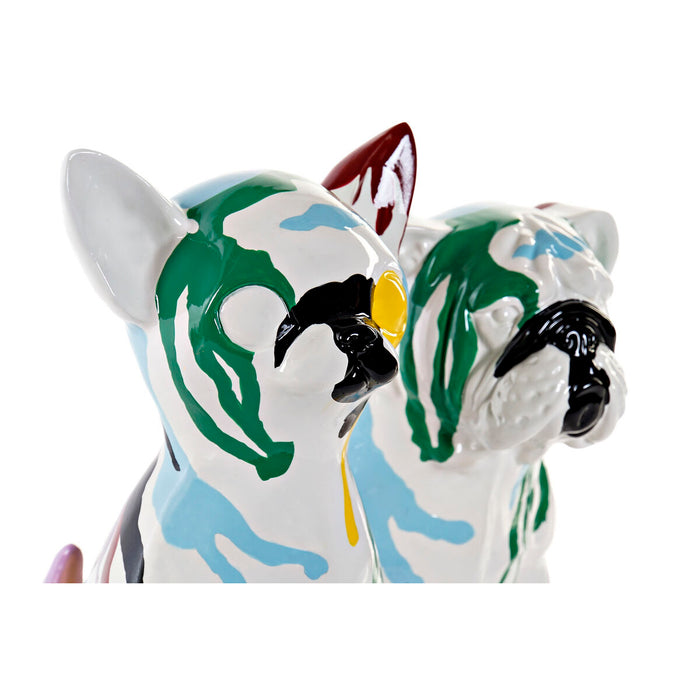 Figură Decorativă DKD Home Decor Multicolor Câine Lăcuit 20 x 12,5 x 17,5 cm (2 Unități)