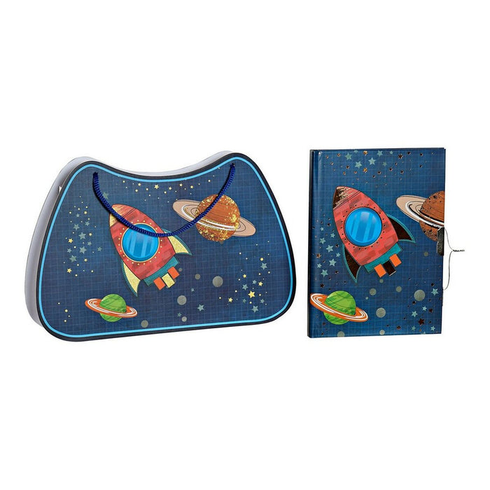 Agendă cu Accesorii DKD Home Decor Albastru 27 x 4,3 x 17,5 cm