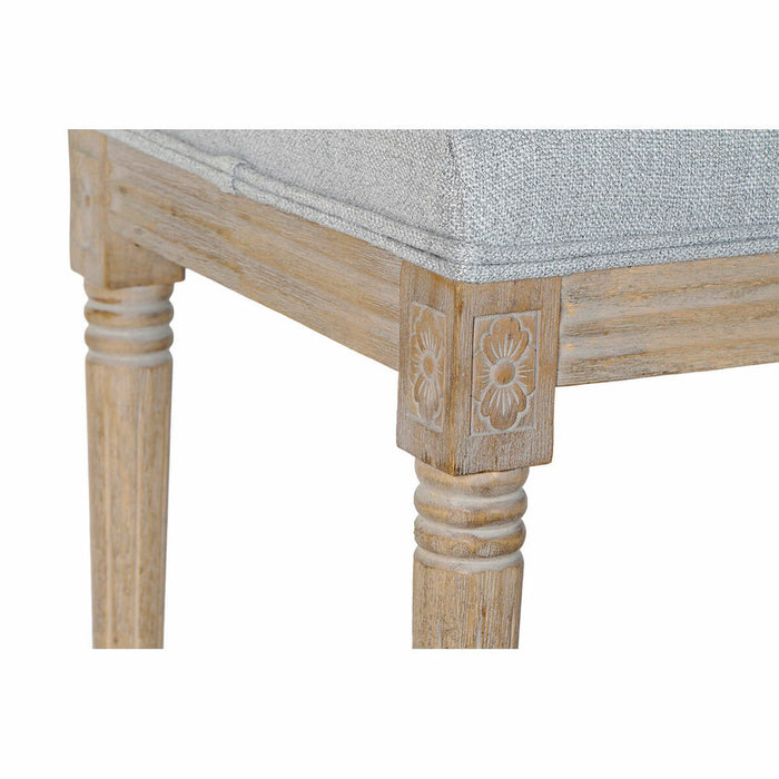 Banchetă DKD Home Decor Gri deschis Lemn Cauciuc Lemn de cauciuc 122 x 41 x 48 cm