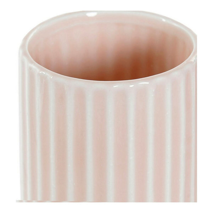 Suport pentru periuțe de dinți DKD Home Decor Roz Plastic Gresie 7,2 x 7,2 x 11,5 cm