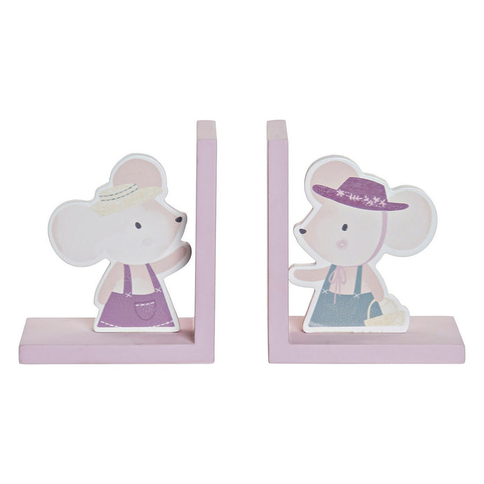 Zarážka DKD Home Decor LD-173251 12,5 x 9,5 x 14,5 cm Mouse Infantil Lemn MDF (2 Unități)