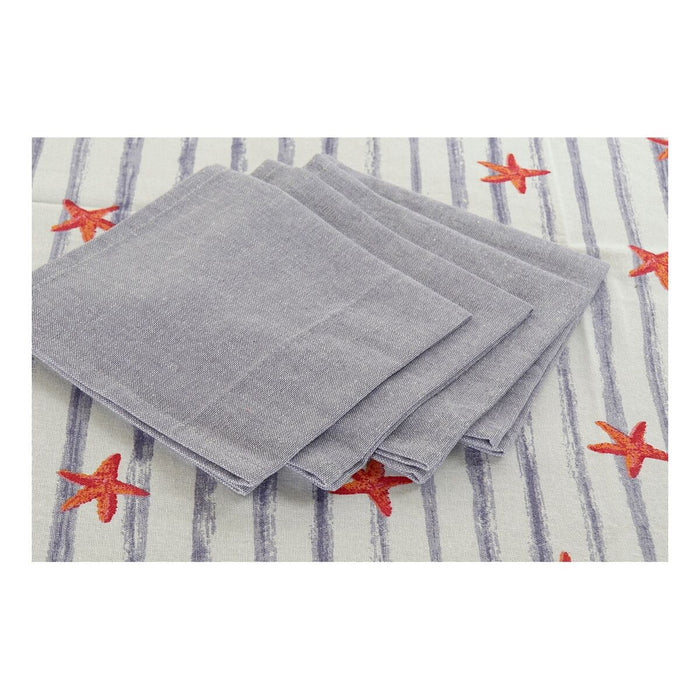 Față de masă și șervete DKD Home Decor LC-173646 Albastru 150 x 150 x 0,1 cm (5 pcs)