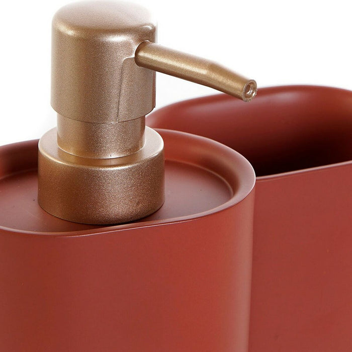 Set de Baie DKD Home Decor Auriu* Teracotă PVC Rășină Modern 8,5 x 6 x 18 cm (2 Unități)