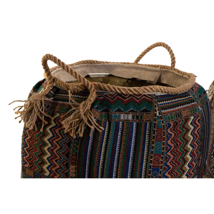 Coș DKD Home Decor Fibră naturală 41 x 41 x 40 cm Boho (2 Unități)