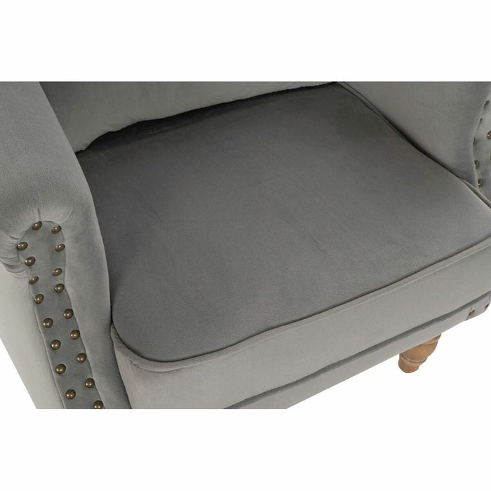 Fotoliu DKD Home Decor Natural Gri deschis Lemn de cauciuc 73 x 75 x 87 cm