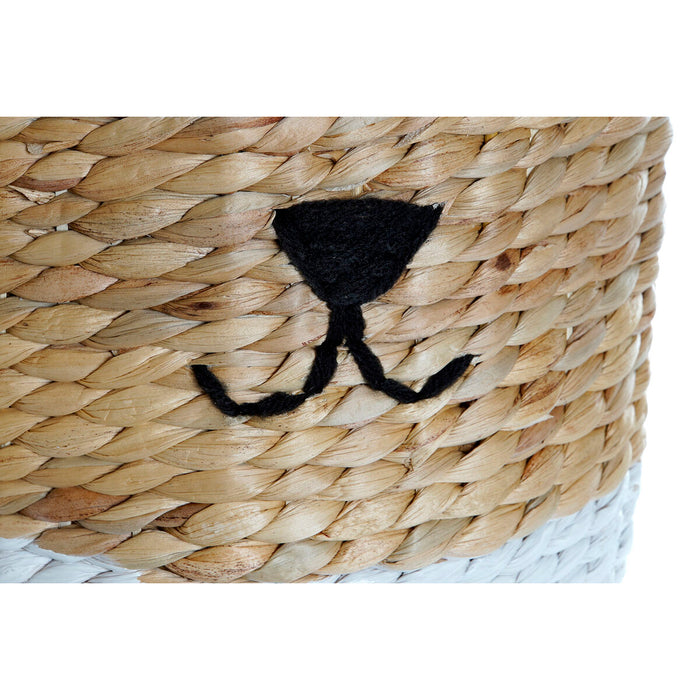 Set de Coșuri DKD Home Decor Iepure Infantil Stuf (35 x 35 x 45 cm) (2 Piese)