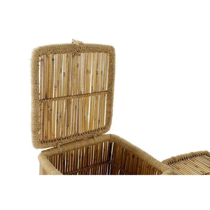 Set de Coșuri DKD Home Decor Natural Въже Bambus (46 x 46 x 55 cm)