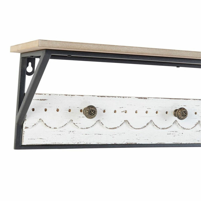 Suport de haine DKD Home Decor Alb Metal Lemn MDF (2 pcs)