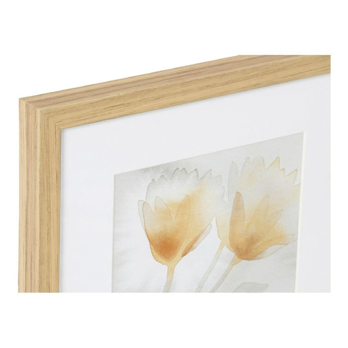 Tablou DKD Home Decor Drawed Leaf 33 x 3 x 38 cm Tradiţional Frunza a unei plante (2 Unități)