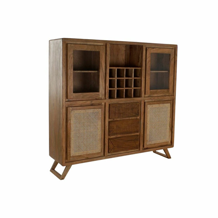 Stand Prezentare DKD Home Decor Geam Maro Ratan Salcâm (160 x 41 x 153 cm)
