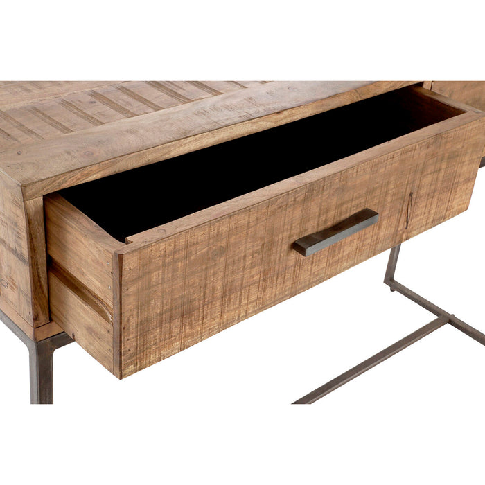 Consolă DKD Home Decor Negru Metal Maro Salcâm Vintage (120 x 40 x 81 cm)