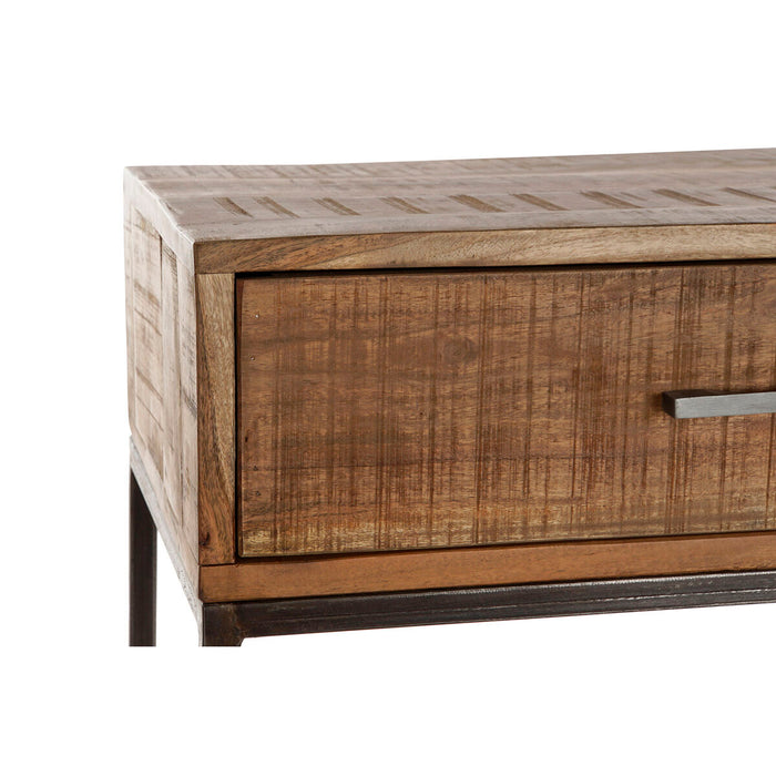 Consolă DKD Home Decor Negru Metal Maro Salcâm Vintage (120 x 40 x 81 cm)