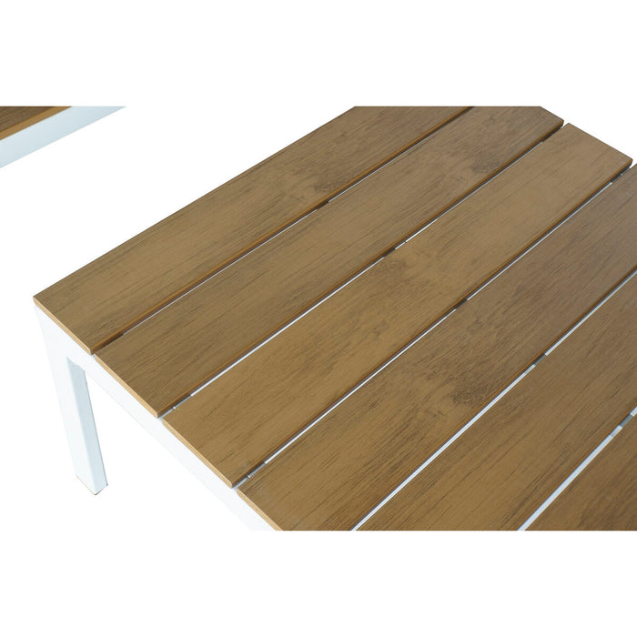 Canapea de Grădină DKD Home Decor Alb Gri Metal Rășină Oțel 30 x 40 cm 212 x 155 x 79 cm 228 x 155 x 79 cm