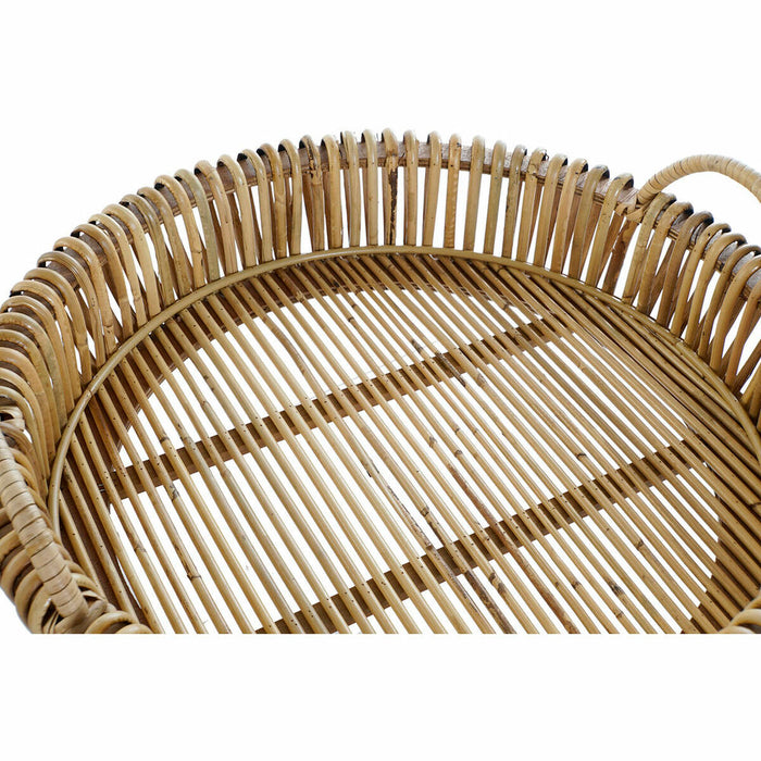 Tavă DKD Home Decor 58 x 58 x 14,5 cm Natural (2 Unități)