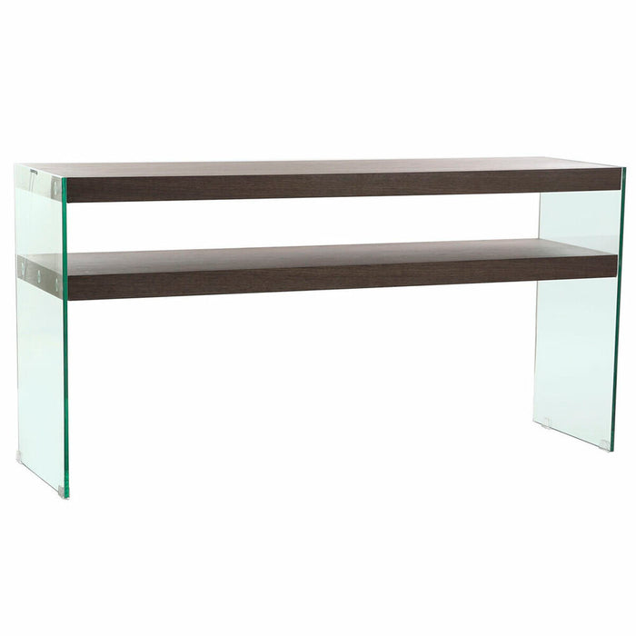 Consolă DKD Home Decor Geam Maro Transparent MDF nuc Modern (160 x 45 x 80 cm)