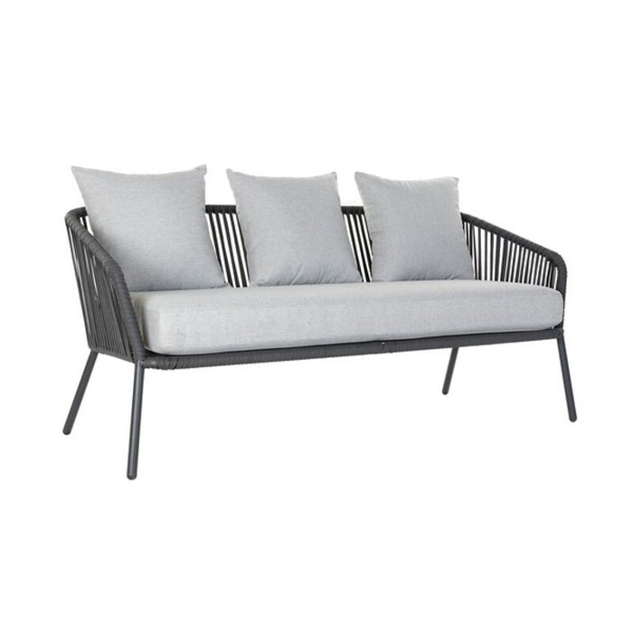 Set de Canapea și Masă DKD Home Decor MB-179039 Gri Grădină Poliester Въже Aluminiu (151,5 x 72 x 70 cm) (4 pcs)