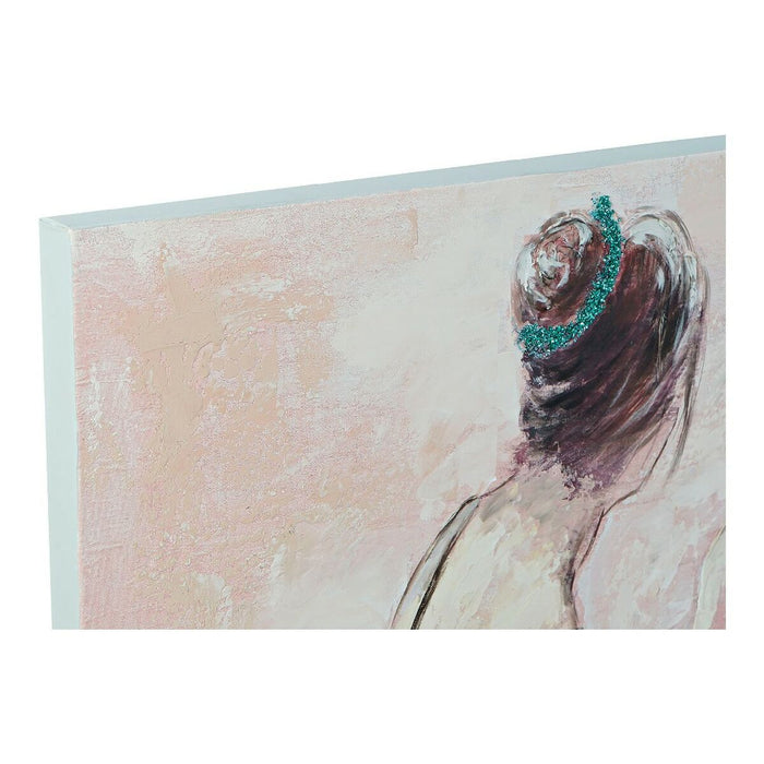 Tablou DKD Home Decor Dancers 100 x 3,5 x 100 cm Balerină Romantic (2 Unități)