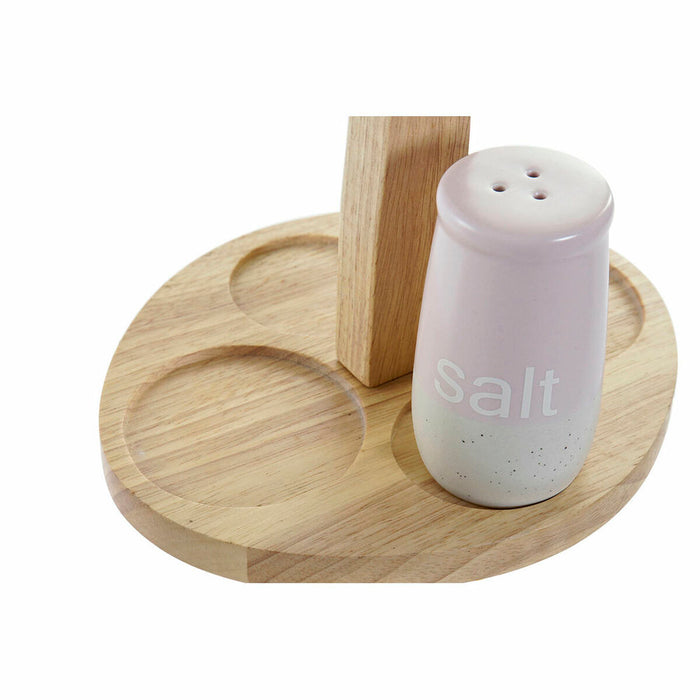 Set pentru asezonat DKD Home Decor 19 x 16 x 22,5 cm Albastru Roz Lemn de cauciuc Verde Gresie