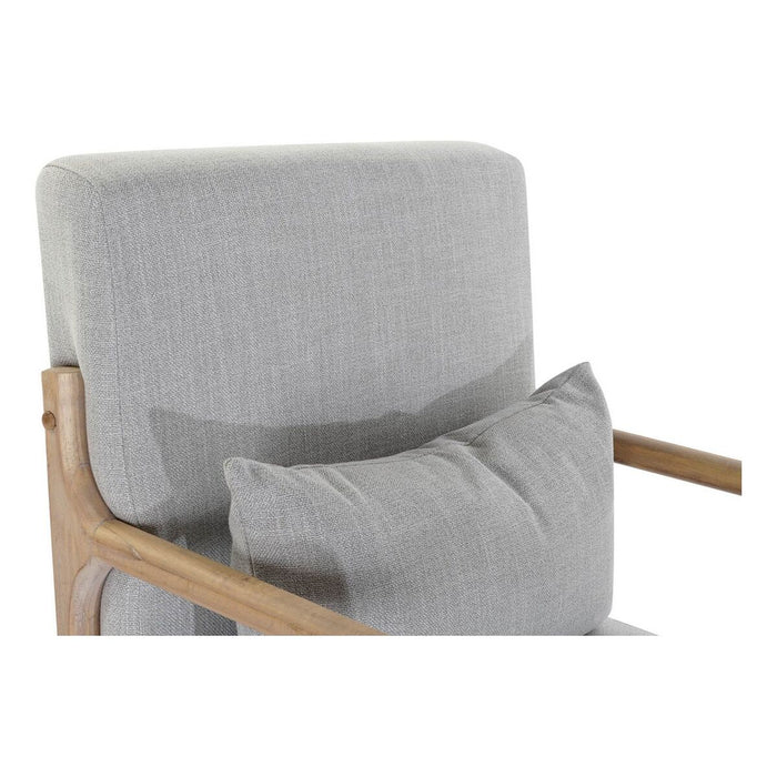 Fotoliu DKD Home Decor MB-179429 Gri Natural Gri deschis Lemn de cauciuc Sixties 66 x 88 x 78 cm